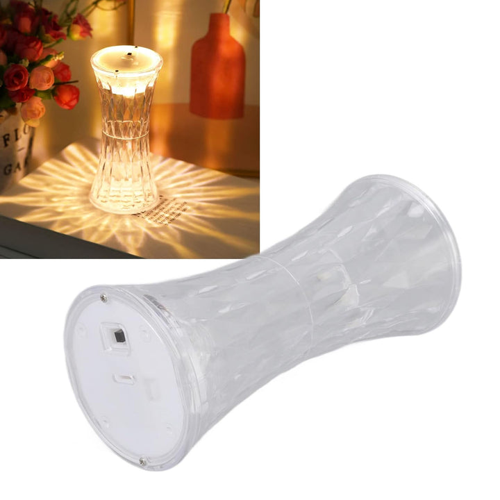 8440 Crystal Lamp Universal Night Light Soft Lighting Eye Protection For Nursery Study Bedroom Transparent Crystal Table Soft Lighting Multipurpose For Hotel For Office For Childrens Room (12pc Moq) - Trendex