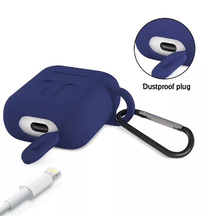 6473 Silicone Shockproof Protection Wireless Headphones Carrying Box Cover With Metal Keychain - Trendex