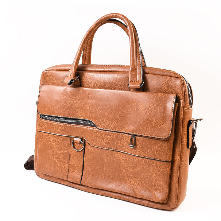Premium Faux Leather Multipurpose Messenger Briefcase With Shoulder Strap (1 Pc) - Trendex