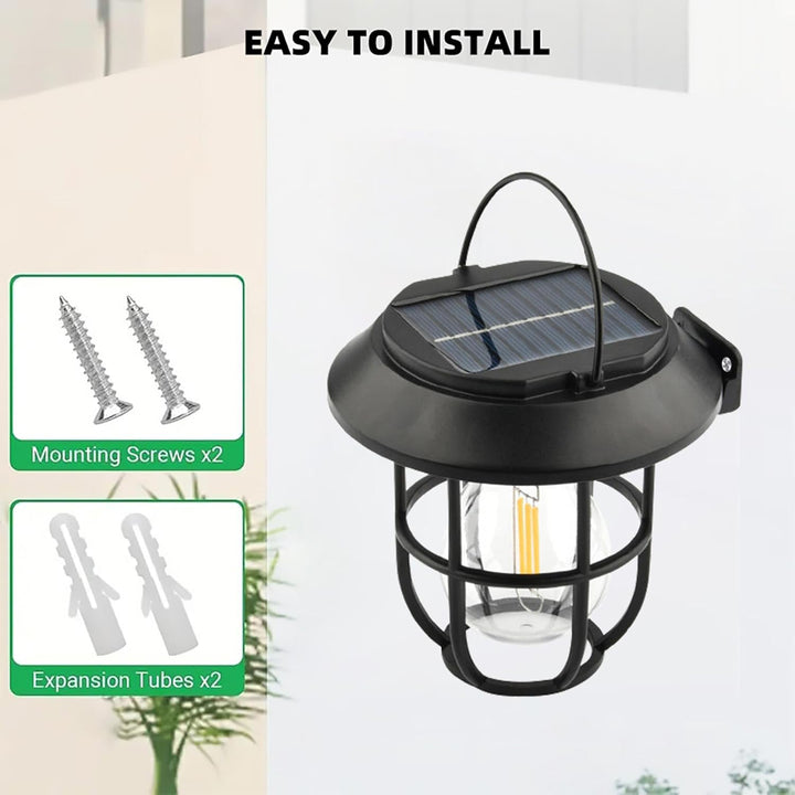 Solar Lantern Wall Lights Fixtures With Motion Sensor (1 Pc) - Trendex