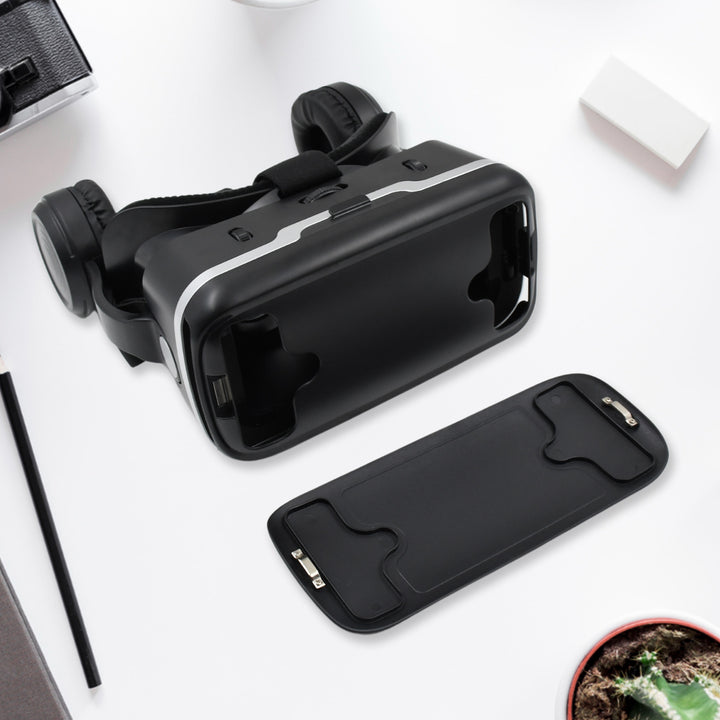 12836 3d Hd Vr Glasses Virtual Reality Goggles Headset For Ios For Android Smartphonevr Goggles-for 3d Vr Movies Video Games With Headphones (1 Pc) - Trendex