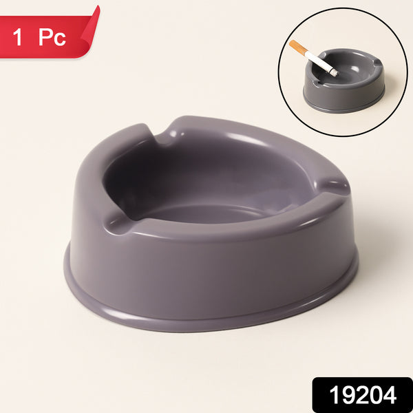 Oblivion Durable Plastic Ashtray With Wide Bowl And Triple Cigarette Holder Slots (1 Pc) - Trendex