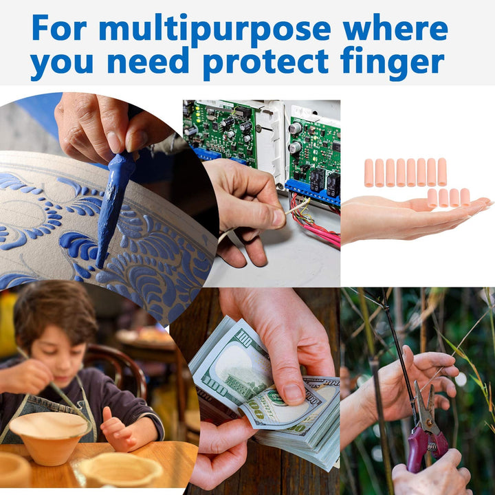 Finger Caps Silicone Finger Protectors Sleeves (Finger Cots  5 Pcs Set) - Trendex