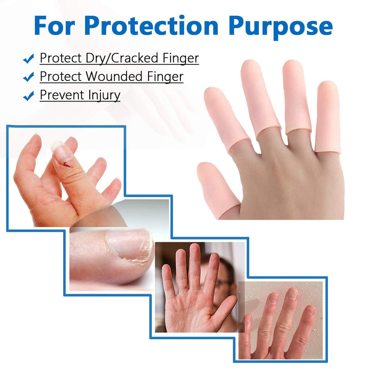 Finger Caps Silicone Finger Protectors Sleeves (Finger Cots  145 Pcs Set Approx) - Trendex