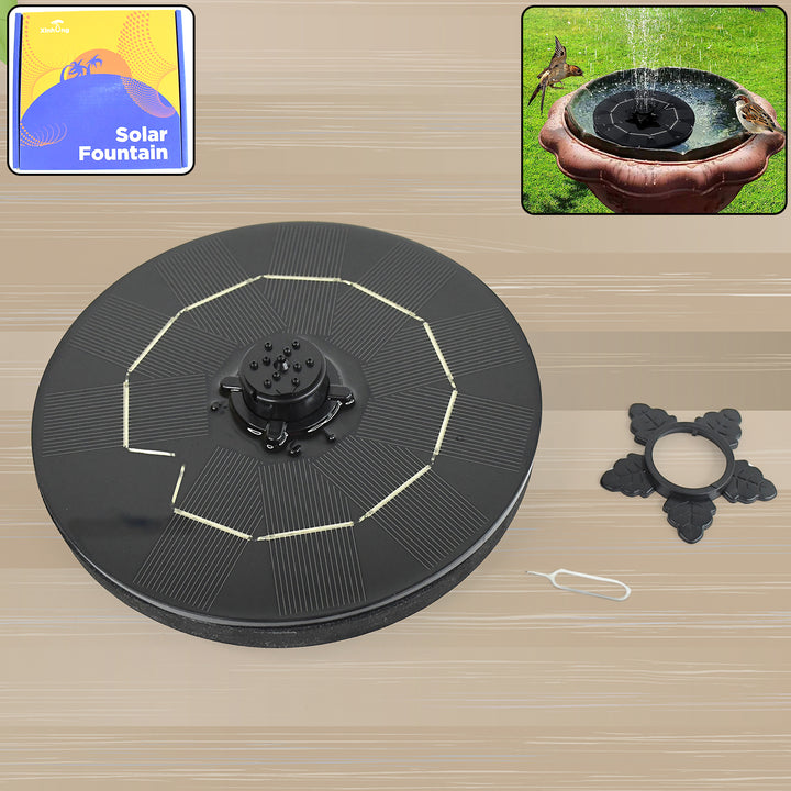 Fast Fountain By Pocket Hose - Solar-powered - Instantly Adds A Water Feature Virtually Anywhere - 5 Spray Modes - No Installation Or Batteries Required - Great For Bird Baths Pools Pond  More (1 Pc) - Trendex