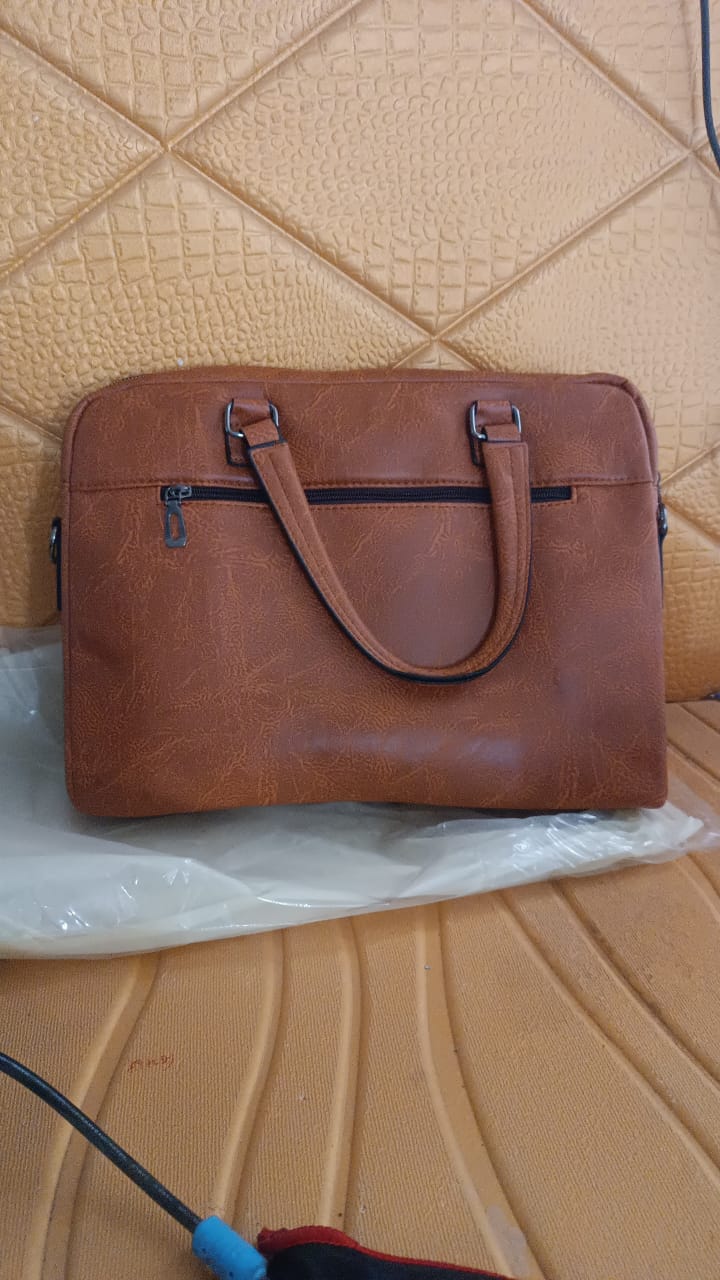 Premium Faux Leather Multipurpose Messenger Briefcase With Shoulder Strap (1 Pc) - Trendex