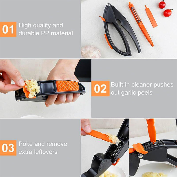 Multifunctional Garlic Press Garlic Mincing  Crushing Tool (1 Pc) - Trendex