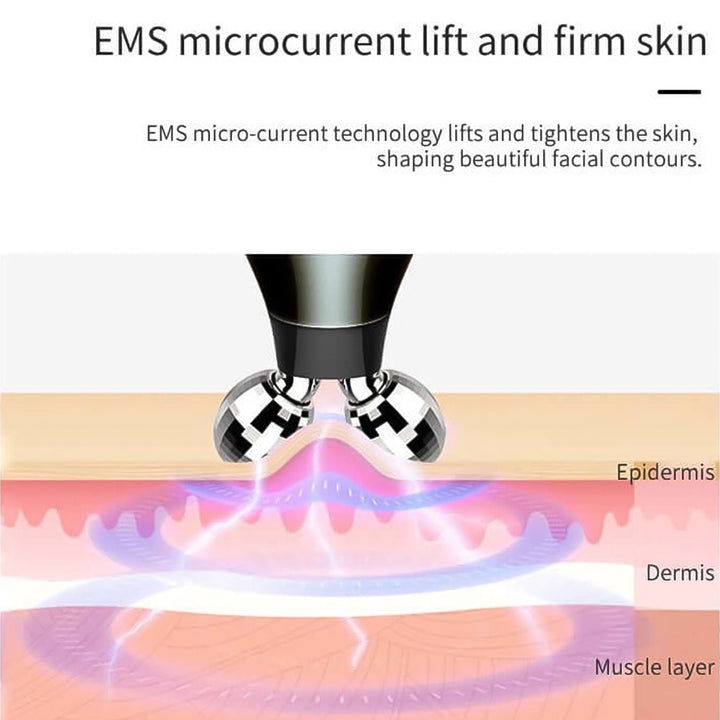 Microcurrent- Facial- Device Micro Current Face Massager Roller (1 Pc) - Trendex