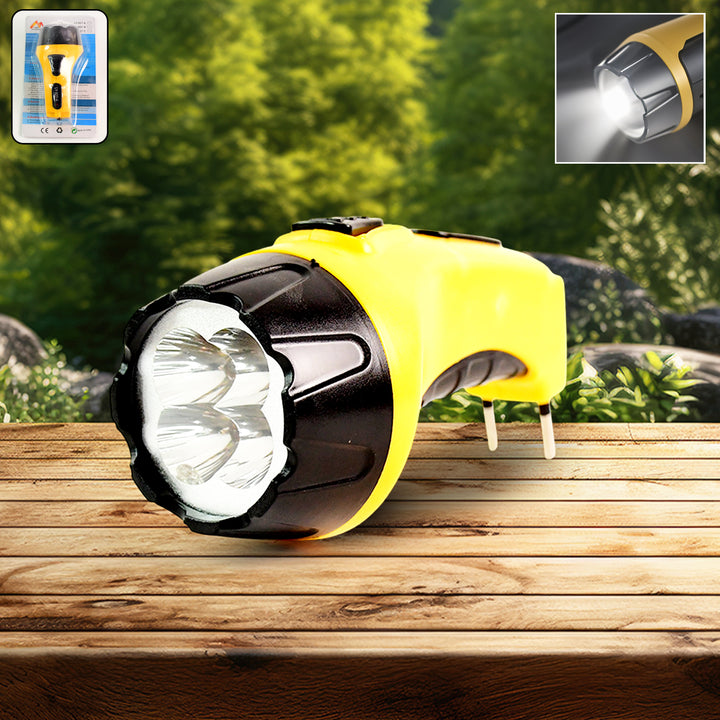 Rechargeable Led Torch Flashlight  High-power Handheld Emergency Light With Built-in Plug - Trendex