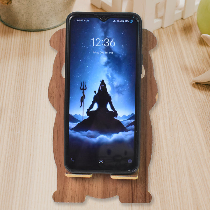 Wooden Cartoon Shape Design Mobile Stand  (1 Pc) - Trendex