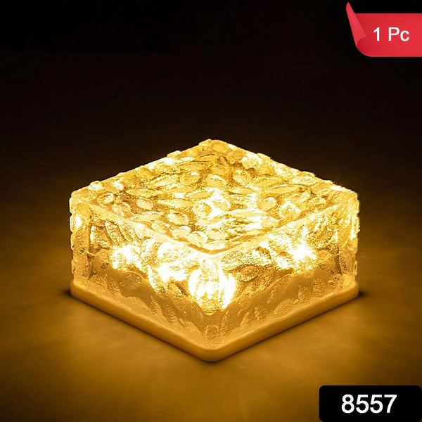 8557solar Ice Cube Shaped Garden Light Ice Cube Shaped Garden Warm Light Outdoor Solar Garden Decorative Lights For Walkway Pathway Backyard Christmas Decoration Parties - Trendex