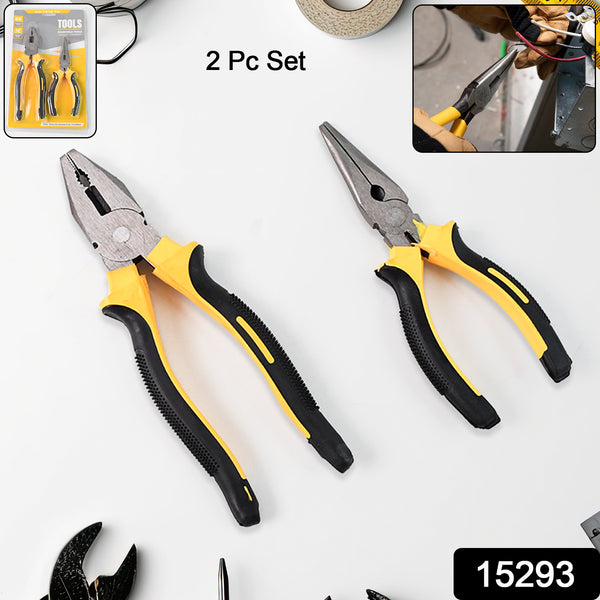 Long Nose Plier And Flat Mouth Plier Combo Tools (2 Pc Set) - Trendex