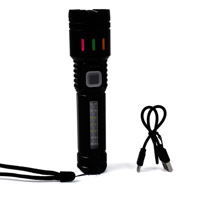 Led Torch High Lumens Fast Charging Flashlight  Torch With Far  Near Zoom (1 Pc) - Trendex
