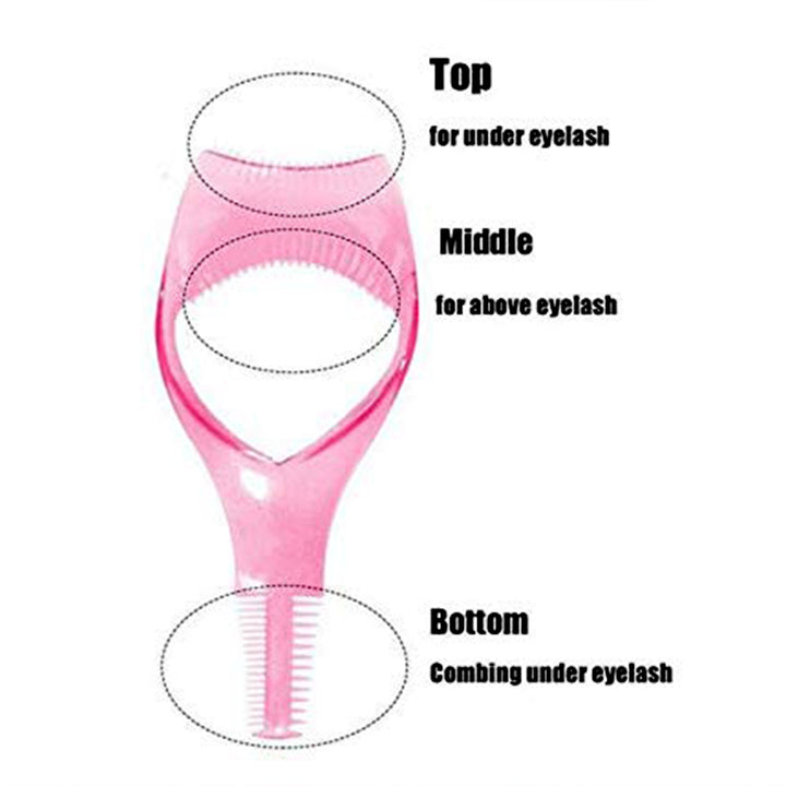 0382 3 In 1 Plastic Makeup Cosmetic Eyelash Tool Lash Mascara Applicator Eyelashes Guide Eyelashes Brush Curler Comb Eye Makeup Tool Female Supply (1 Pc) - Trendex