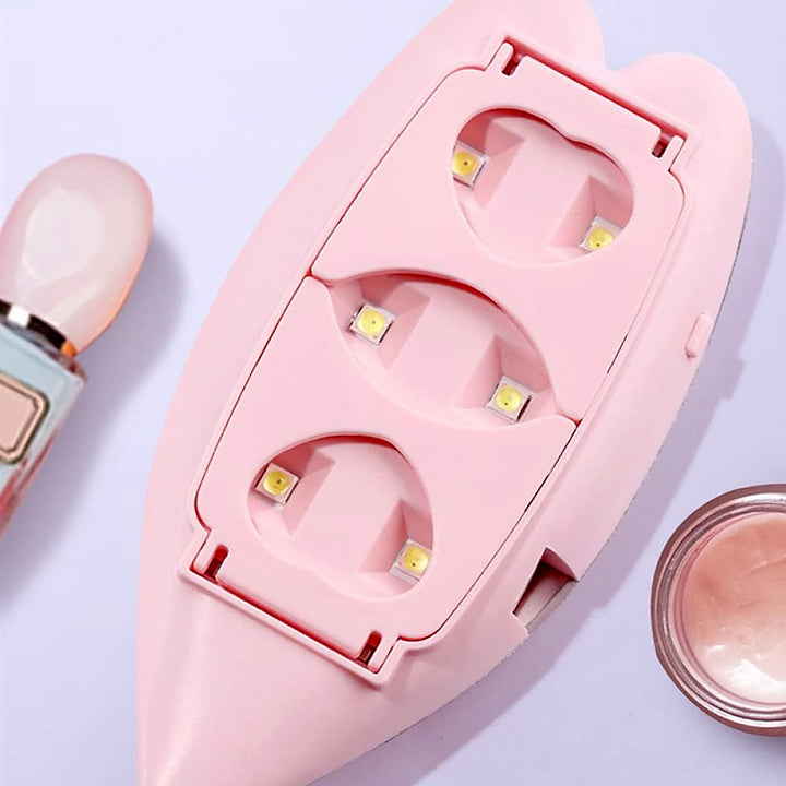 12914 Mini Nail Lamp 6w 6 Led Uv Nail Dryer With Usb Cable For Gel Nail Polish Nail Art Tools For Starters Home Diy Professionals Salon Manicure (1 Pc) - Trendex