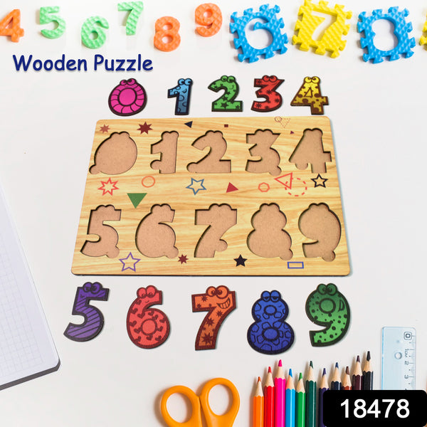 Wooden Number Puzzle Learning Educational Board (1 Set  2820 Cm) - Trendex
