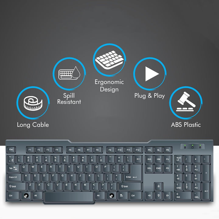 Wired Usb Keyboard 104 Keys (1 Pc) - Trendex