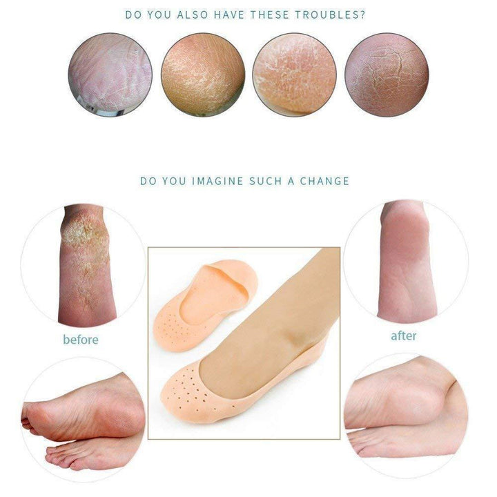 1352 Anti Crack Silicone Gel Foot Protector Moisturizing Socks - Trendex