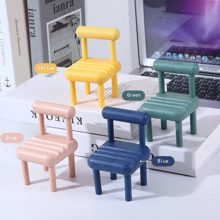 Mobile Phone Holder Mini Chair Cell Phone Stand Portable Smartphone Dock Cellphone Holder For Desktop Design Compatible With All Mobile Phones (1 Pc) - Trendex