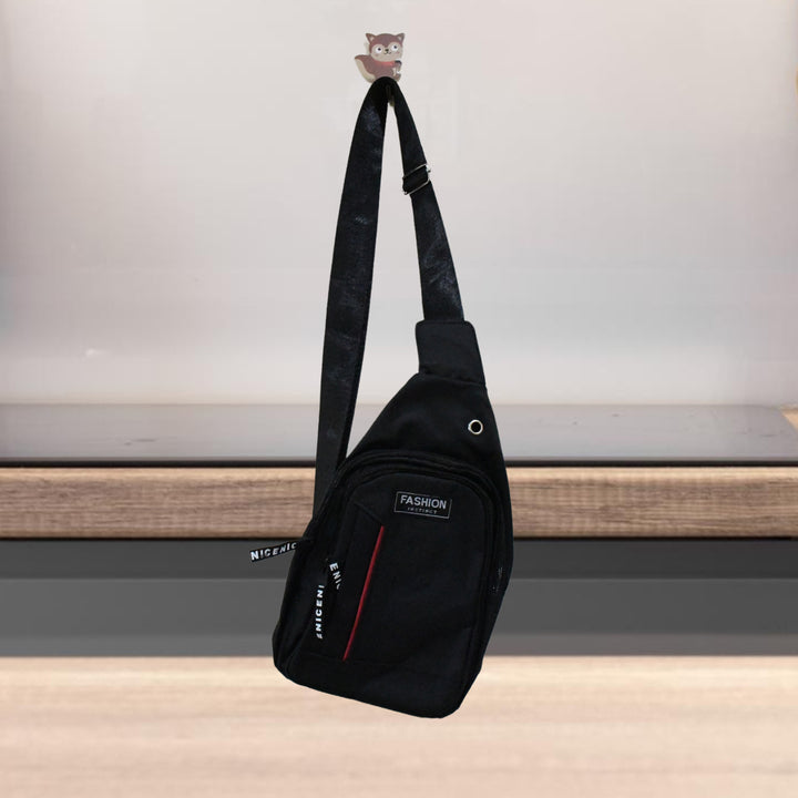 12859 Waterproof Anti Theft Cross-body Fanny Pack Waist Bag Shoulder Bags Chest Men Casual Fashion Usb Charging Earphone Hook Sling Travel Bag (1 Pc) - Trendex