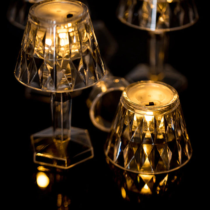 6610 2in1 Transparent Mini Crystal Table Lamp With Reflection Light - Trendex