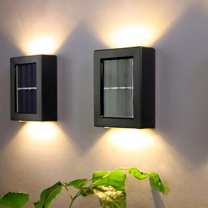 9536 Solar Wall Lights Small Fence Lights Solar Powered Up Down Led Porch Light Garden Lights Outdoor Solar Landscape Lights Waterproof Light (1 Pc) - Trendex