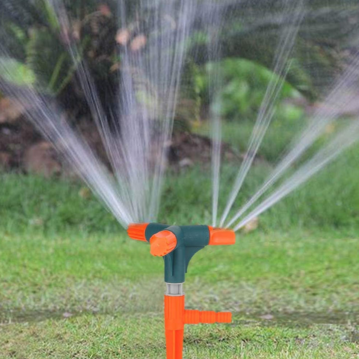7490 Garden Sprinkler 360  Rotating Adjustable Round 3 Arm Lawn Water Sprinkler For Watering Garden Plantspipe Hose Irrigation Yard Water Sprayer - Trendex