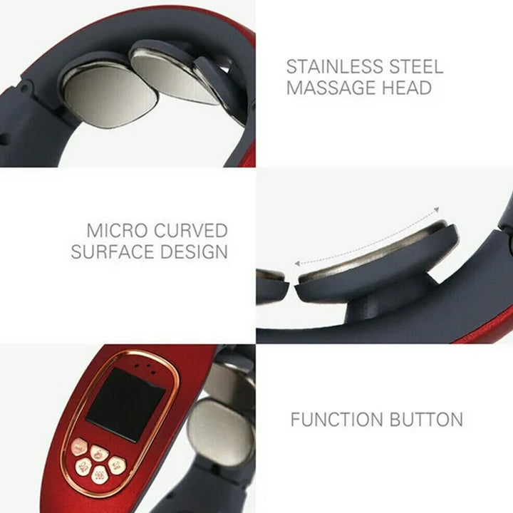 3 Heads Smart Electric Neck And Back Pulse Massager (1 Pc) - Trendex