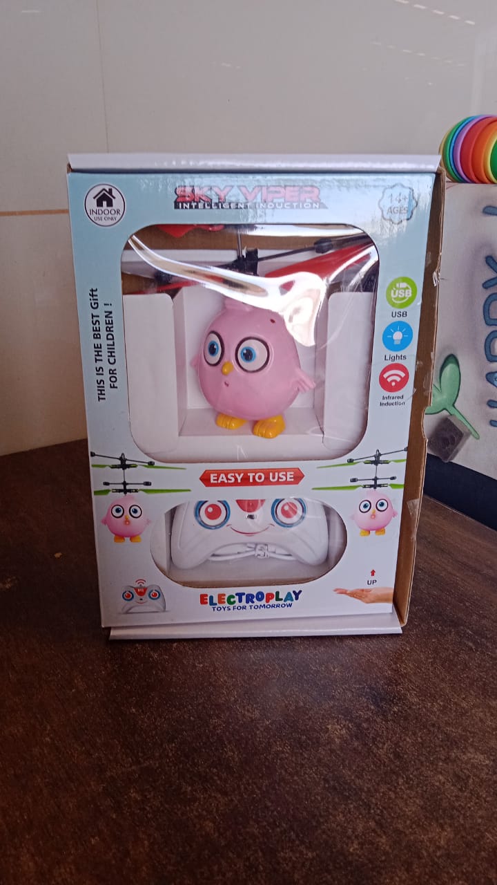 Flying Bird Rc Toy With Led Amp Remote Control  Pink Owl Design (1 Set) - Trendex