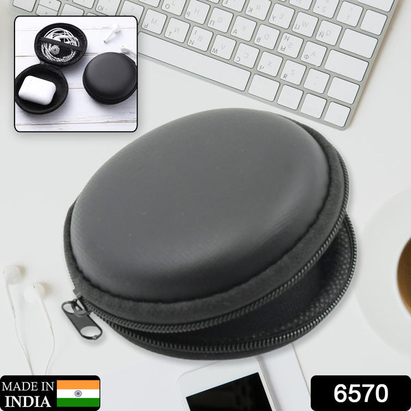 6570  Earphone Carrying Cute Case Round Pocket Pouch For Headphone Data Cable Coins Airpods Pendrive Earphone Case Organizer Perfect Return Gift (Mix Design 1 Pc) - Trendex