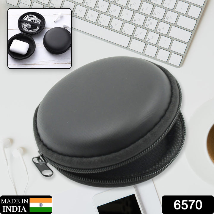 6570  Earphone Carrying Cute Case Round Pocket Pouch For Headphone Data Cable Coins Airpods Pendrive Earphone Case Organizer Perfect Return Gift (Mix Design 1 Pc) - Trendex
