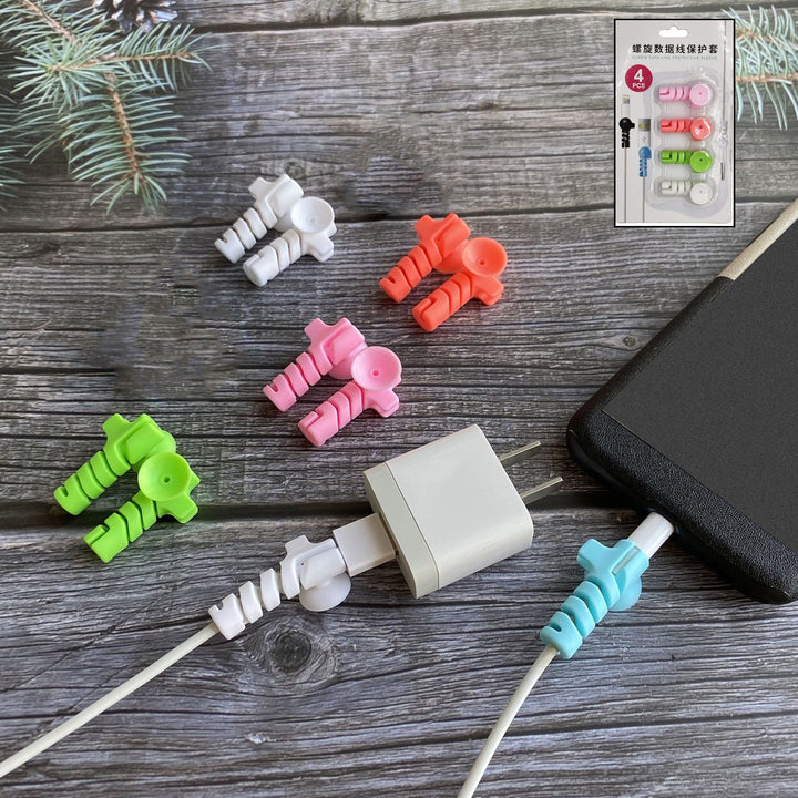 Cable Cord Protector Saver With Suction End (Suction Winder  4 Pcs Set) - Trendex