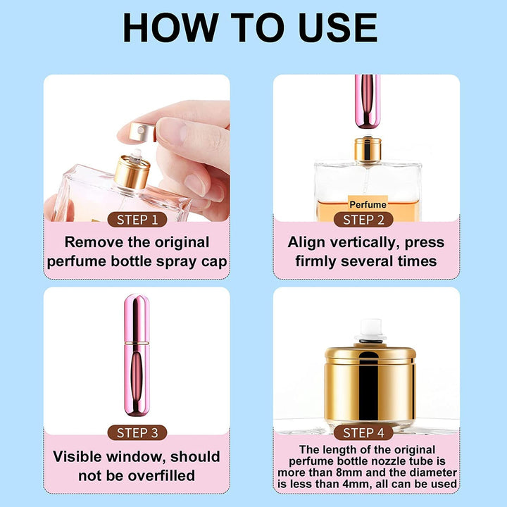 Mini Portable Perfume Empty Spray Bottle (1 Pc  Mix Color) - Trendex