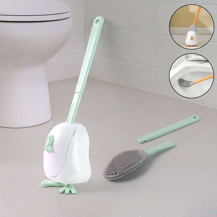 Flexible Silicone Toilet Cleaning Brush Set - Trendex