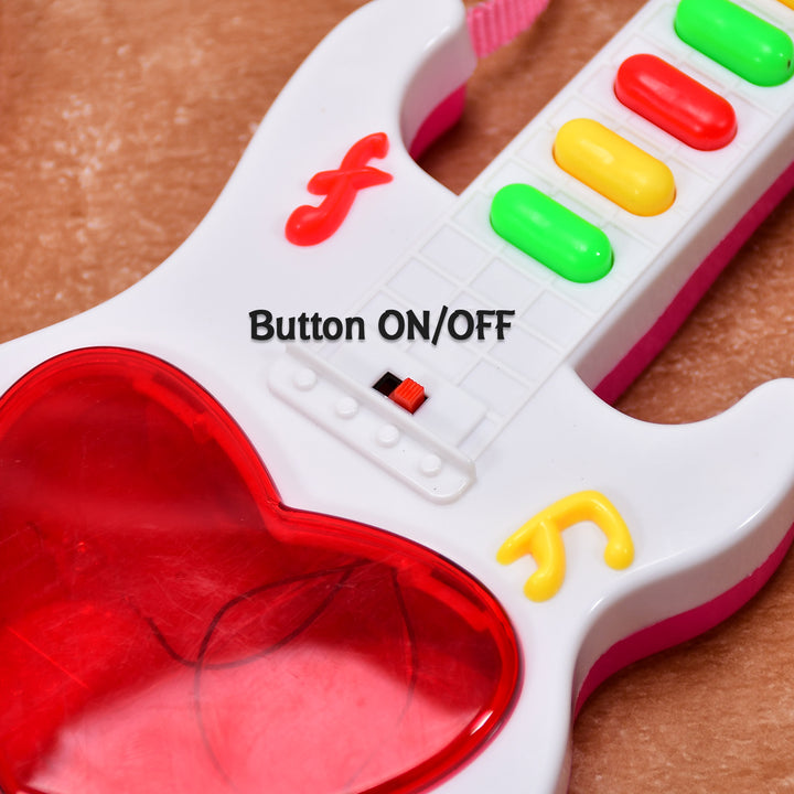 4464 Battery Operated Musical Instruments Mini Guitar Toys And Light For 3+years Old Kids. - Trendex