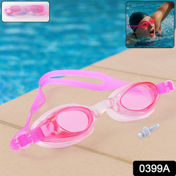 0399a Swimming Goggles With Adjustable Clear Vision Anti-fog Waterproof Swimming Goggles - Trendex