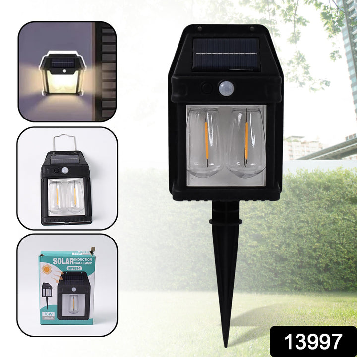 18w Solar Wall Double Lights  Lamp With 2 Modes  Motion Sensor (1 Pc) - Trendex