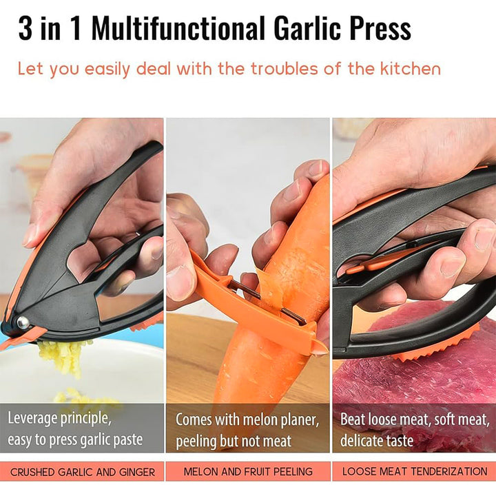 Multifunctional Garlic Press Garlic Mincing  Crushing Tool (1 Pc) - Trendex