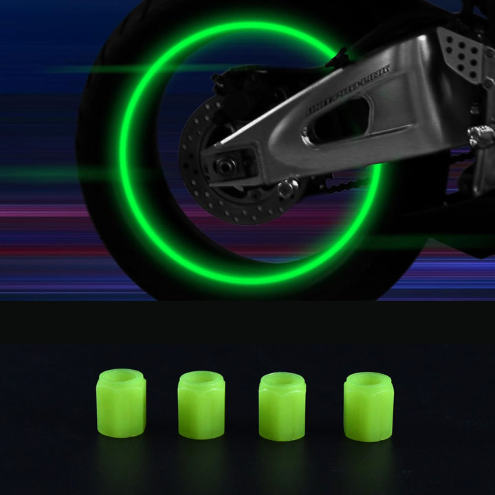 Tyre Valve Caps Luminous Glow Car Tire Valve Cap Covers Vaal Cap (4 Pcs Set) - Trendex