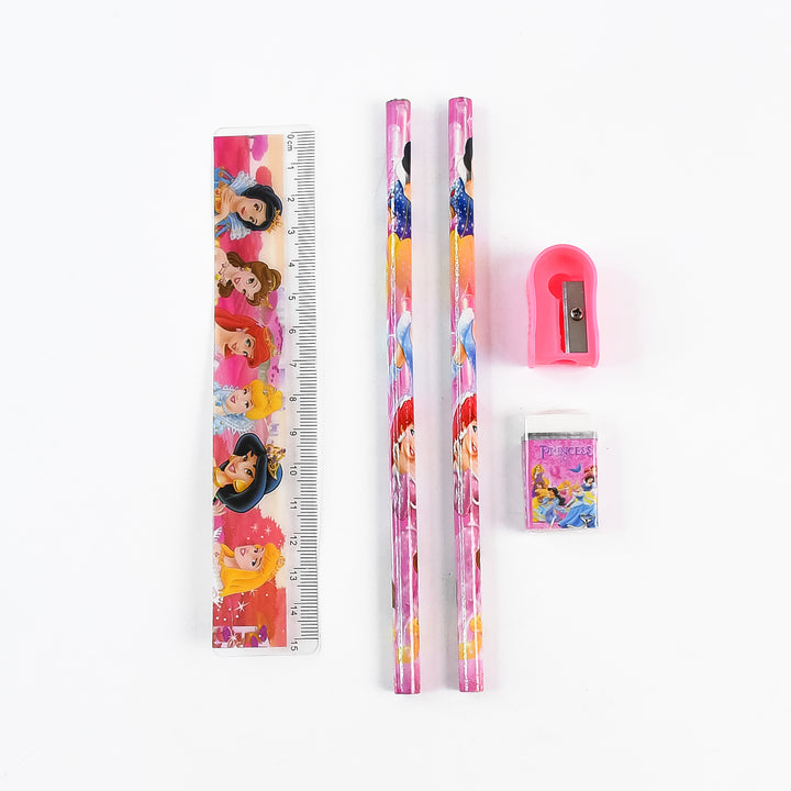 4643 Mix Design Cartoon Wooden Pencil Set Stationary Set 5 In 1 Items Educational Item For School Going Kids Stationary Set For Girls Boysstationary For Schoolgift Pack For Girls Kidsbirthday Gift Kids (5 Pc Set ) - Trendex