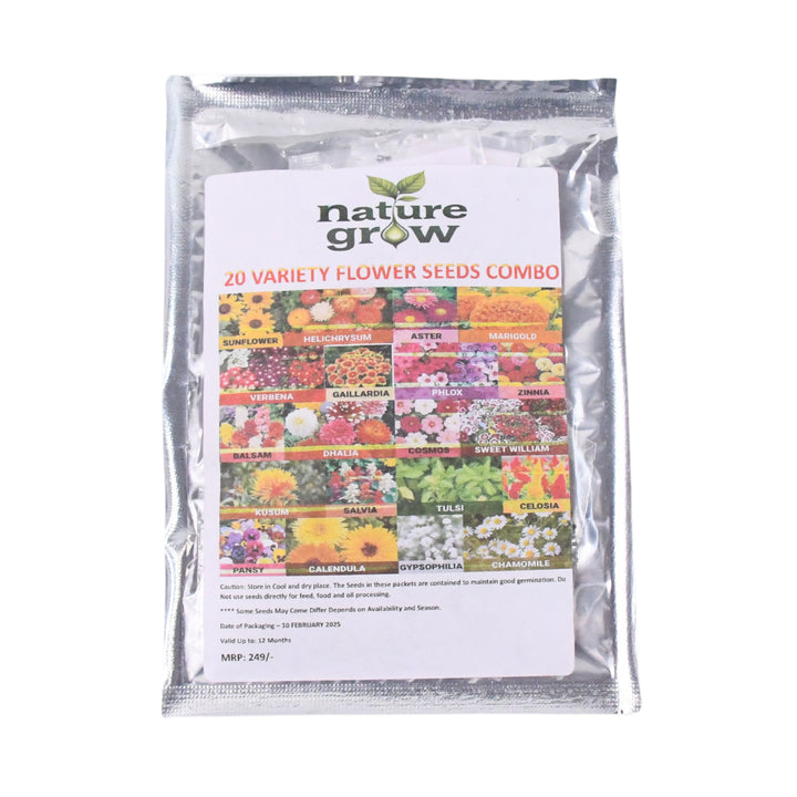 Seeds 20 Varieties Of Flower Seeds Combo (1 Pkt  20 Varieties) - Trendex