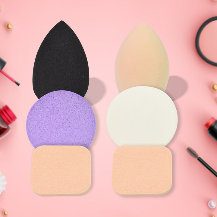 Makeup Sponges Set Perfect For Liquid Cream And Powder (6 Pcs Set) - Trendex