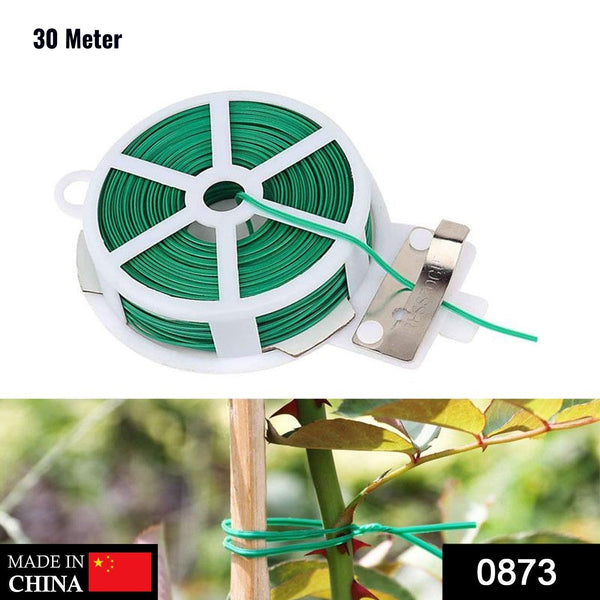 873 Plastic Twist Tie Wire Spool With Cutter For Garden Yard Plant 30m (Green) - Trendex