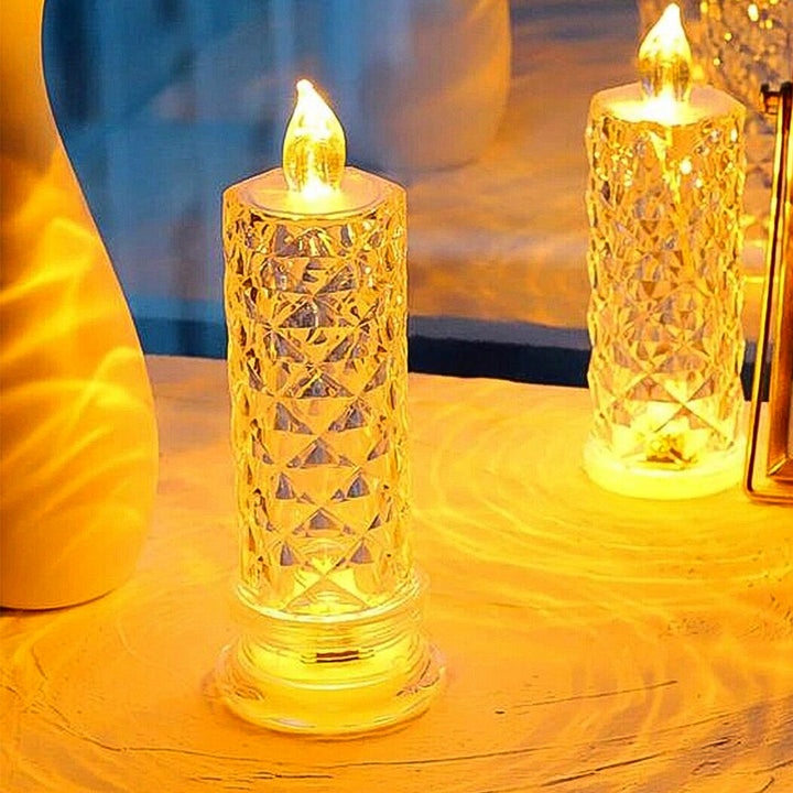 6241 Rose Candles For Home Decoration Crystal Candle Lights - Trendex