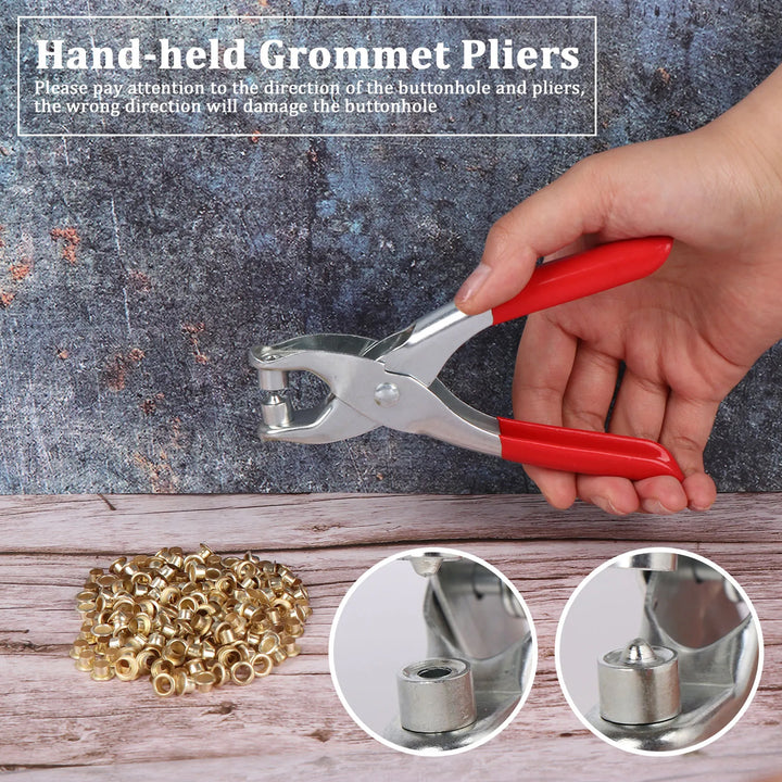 1593 Grommet Setting Tool With 25 Pcs Gold Eyelets Grommets Steel Hole Punch Setter Kit For Leather Canvas All Fabrics Men And Women Clothes Shoes Belts Bags Crafts - Trendex