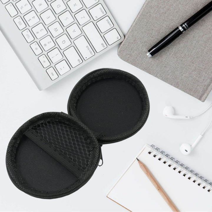 6570  Earphone Carrying Cute Case Round Pocket Pouch For Headphone Data Cable Coins Airpods Pendrive Earphone Case Organizer Perfect Return Gift (Mix Design 1 Pc) - Trendex