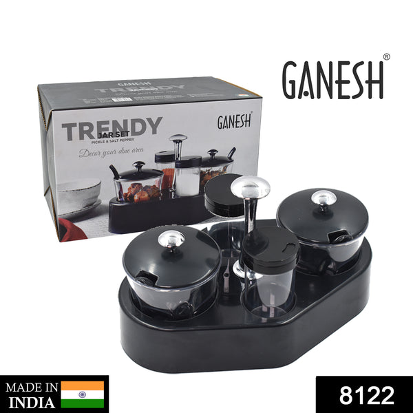 8122 Ganesh Rendy Condiment Set For Kitchen Transparent Jar For Easy To Access Spice 1 Piece Spice Set  (Plastic) - Trendex