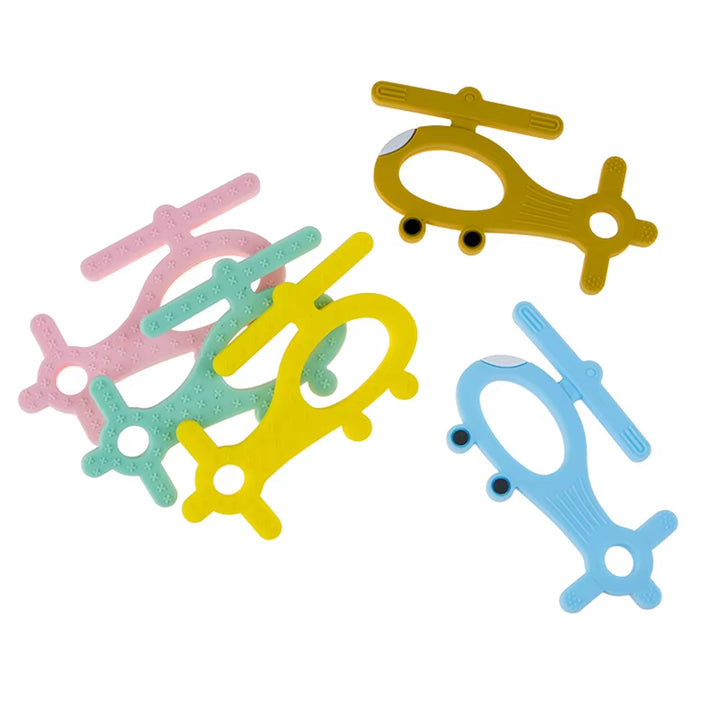 Silicone Helicopter Shape Teether For Baby (1 Pc  Mix Color) - Trendex