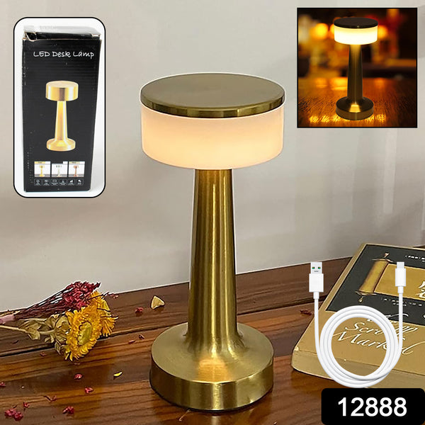 Led Lamp With Touch Control  Decorative Desk Lamp Portable Metal Led Table Lamp Usb Rechargeable 3 Color 3 Levels Brightness Dimmable Eye Protection Modern Lamp For Home Decor Party Kids Room Bedroom (1 Pc) - Trendex