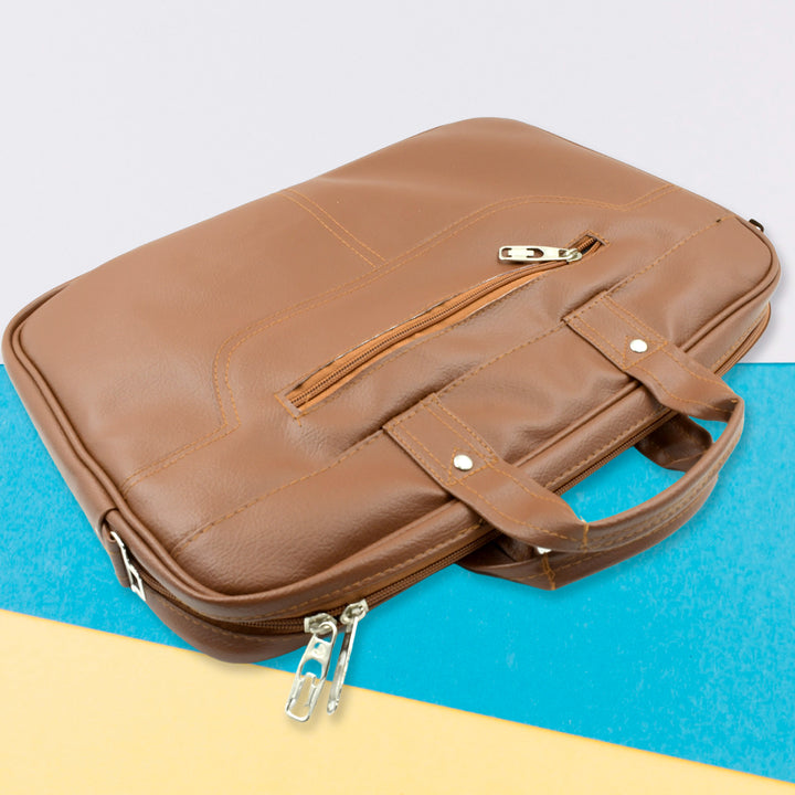 12573 Multipurpose Bag Shoulder Side Bag Office Laptop Faux Leather Executive Formal Laptop  Macbook Messenger  Office  Travel  Business  Shoulder  Hand  Sling Bag For Men Women With Multiple Compartments - Trendex